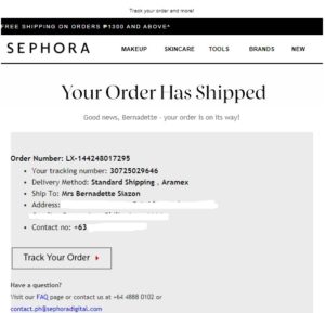 sephora shipping