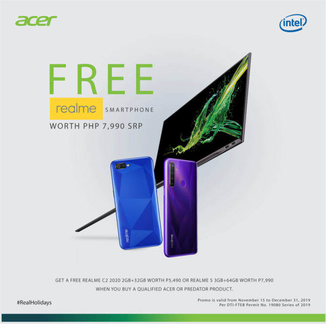acer laptop free realme phone promo